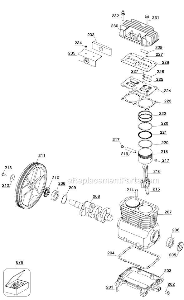 Page B Diagram and Parts List for 919-19541 Type 3 Black and Decker Compressor